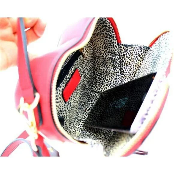 Cute Heart Shape Girls Womens Vegan Leather Small Handle Satchel Crossbody Purse - Picture 5 of 8